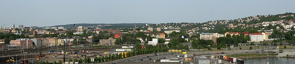 Panoramautsikt over Gamlebyen i Oslo, der Hærverk i Parken arrangeres under Dyvekes bro