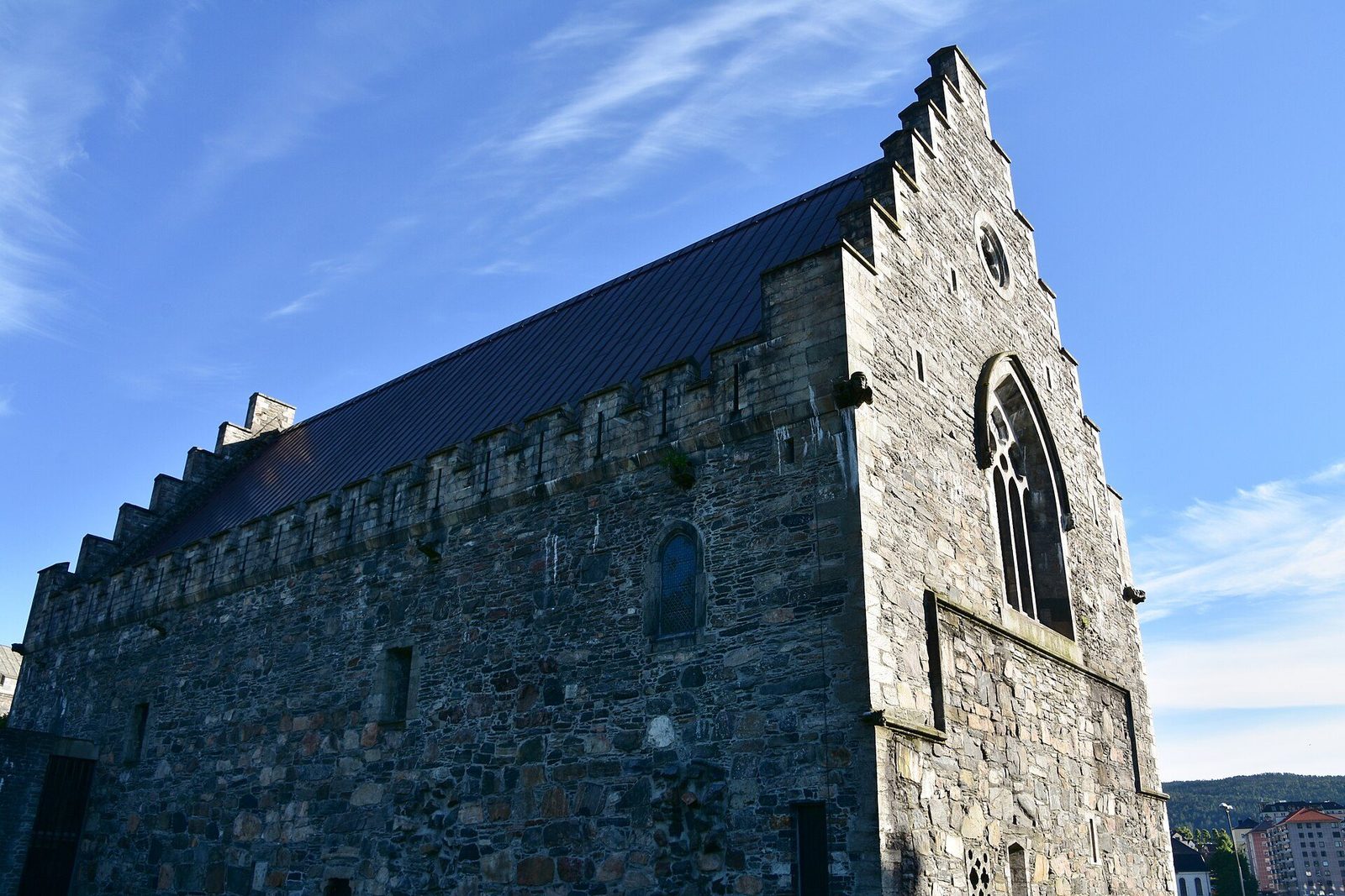 Håkonshallen i Bergenhus festning, Bergen, middelaldersk steinhall bygget 1247-1261 av Håkon Håkonsson